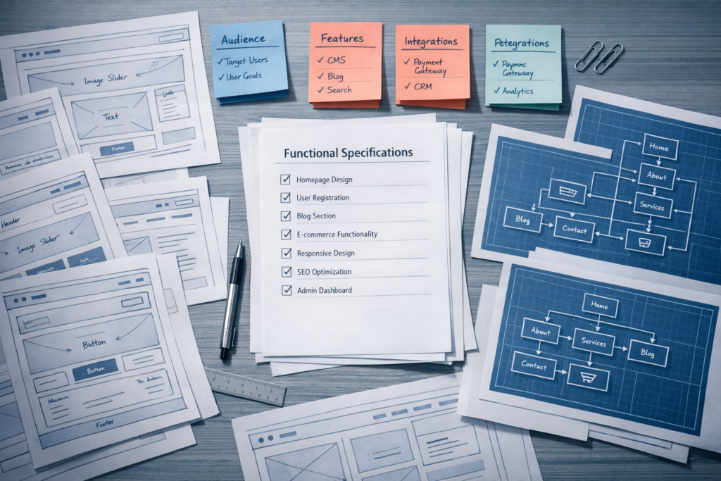 what should a website requirements document include